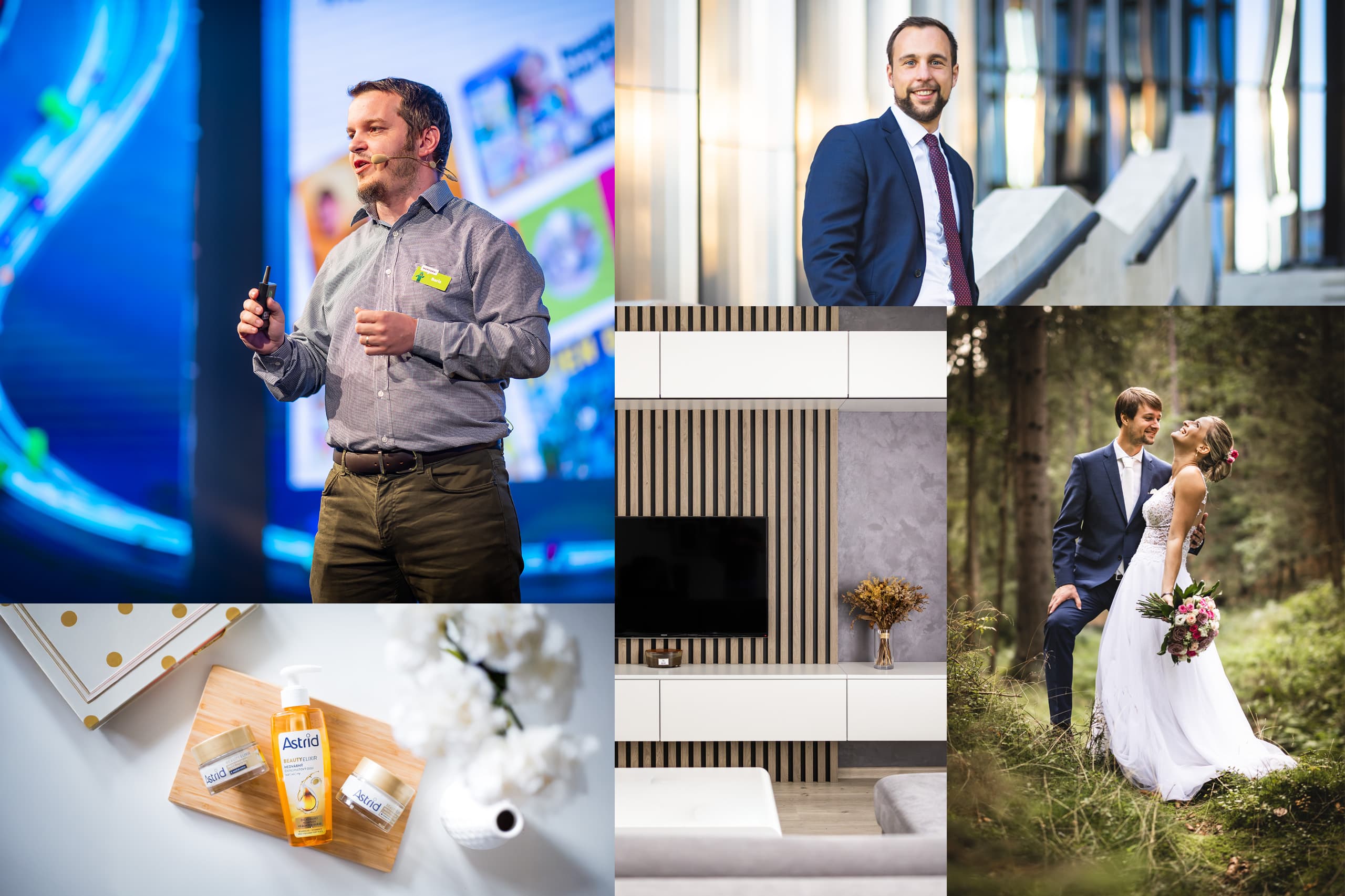 Koláž různých žánrů focení